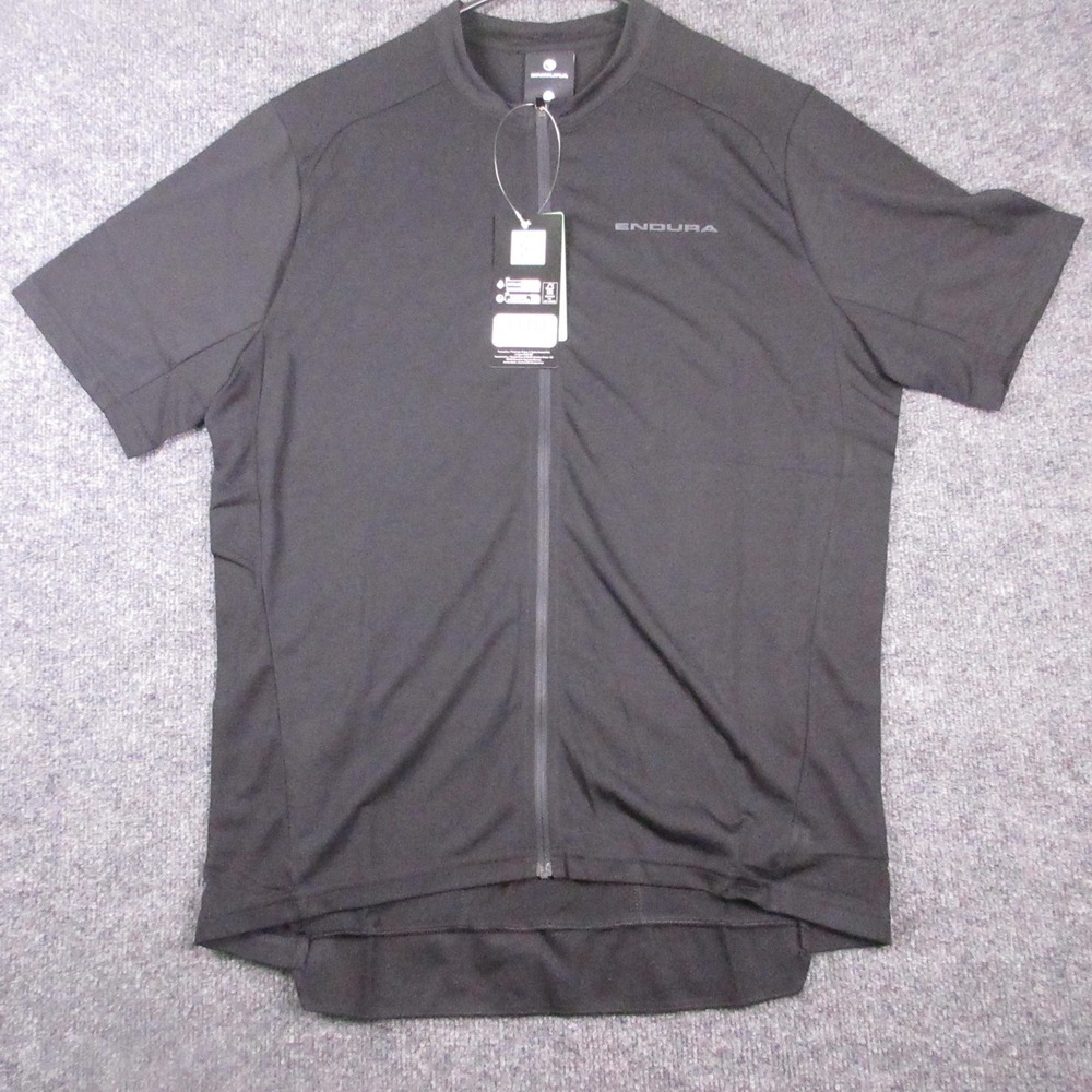 Endura Loop Jersey Mens Medium Black Short Sleeve Full Zip Pockets Cycling Bike